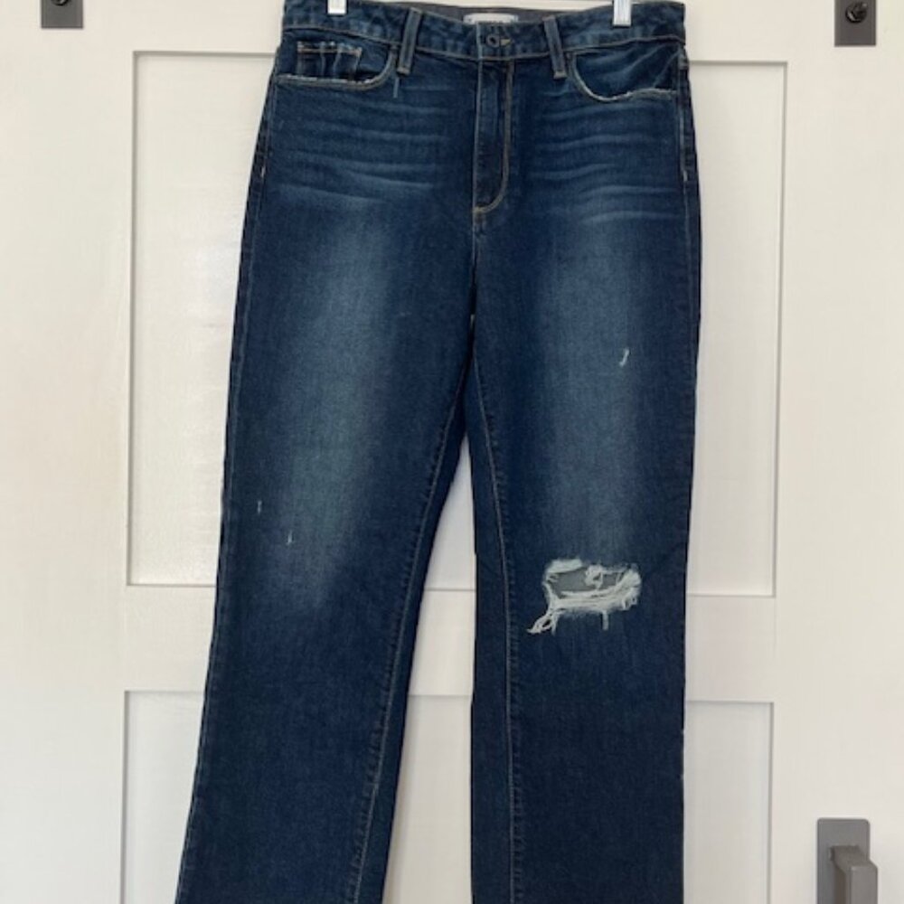 PAIGE Jacqueline Straight distressed denim jean